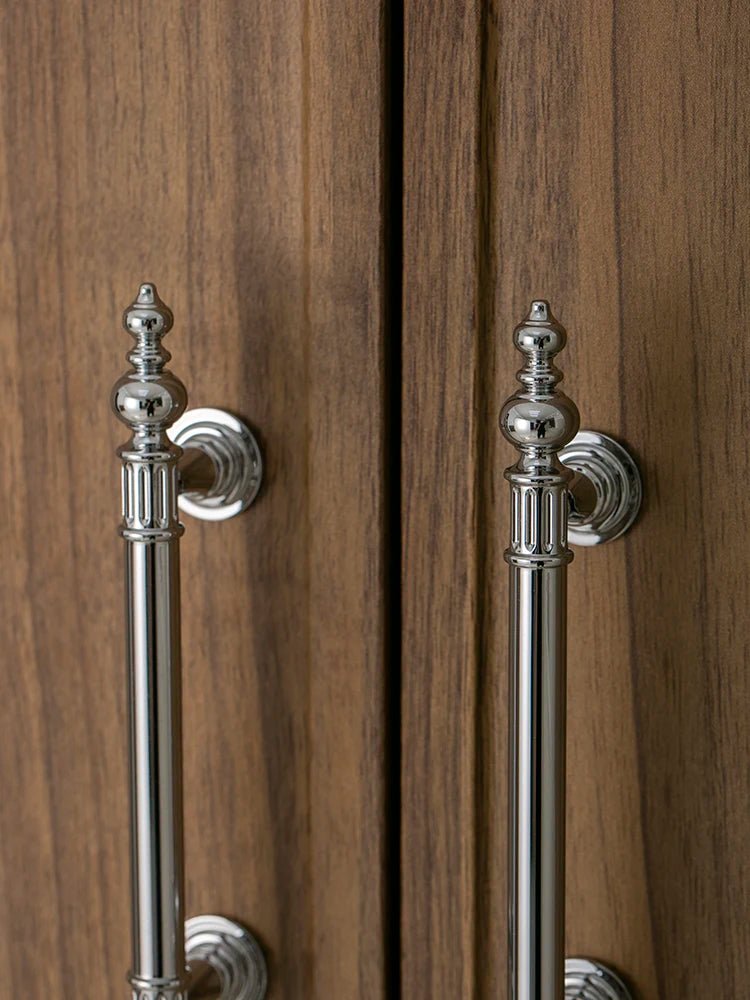 Premium Solid Brass Knobs – Bright Silver Luxury Handles for Cabinets