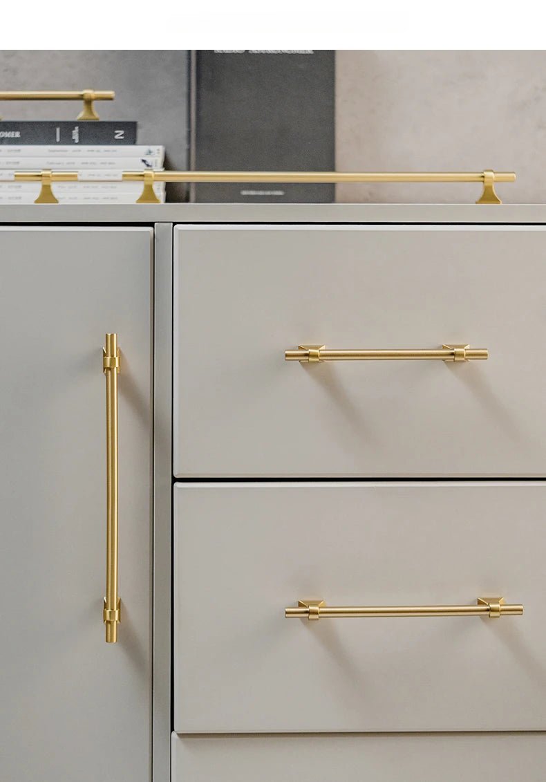 Solid Brass T-Bar Handles – Kitchen & Wardrobe Knobs