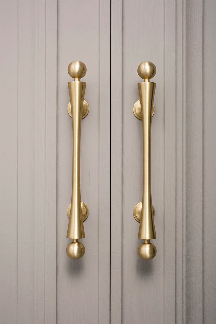 Sleek Gold T-Bar Brass Pull Handles for Cabinet Design