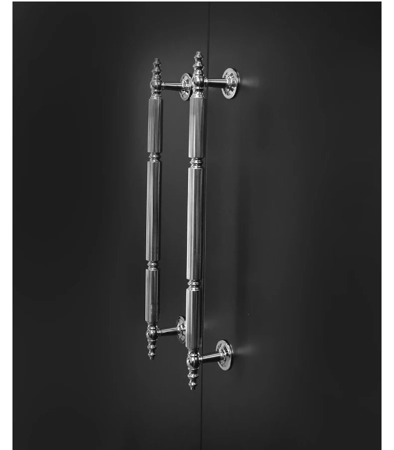Elegant Vertical Texture Brass Handles – Chrome Pulls for Drawers