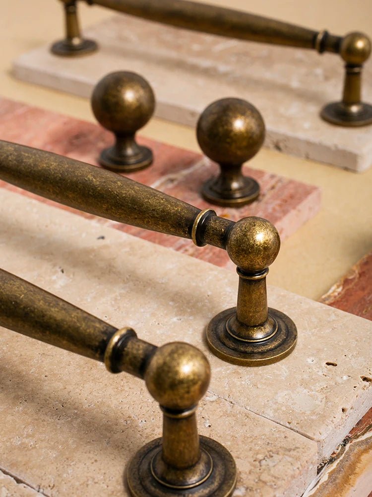 Premium Vintage Bronze Brass Knobs – 5" Drawer Pulls for Cabinets