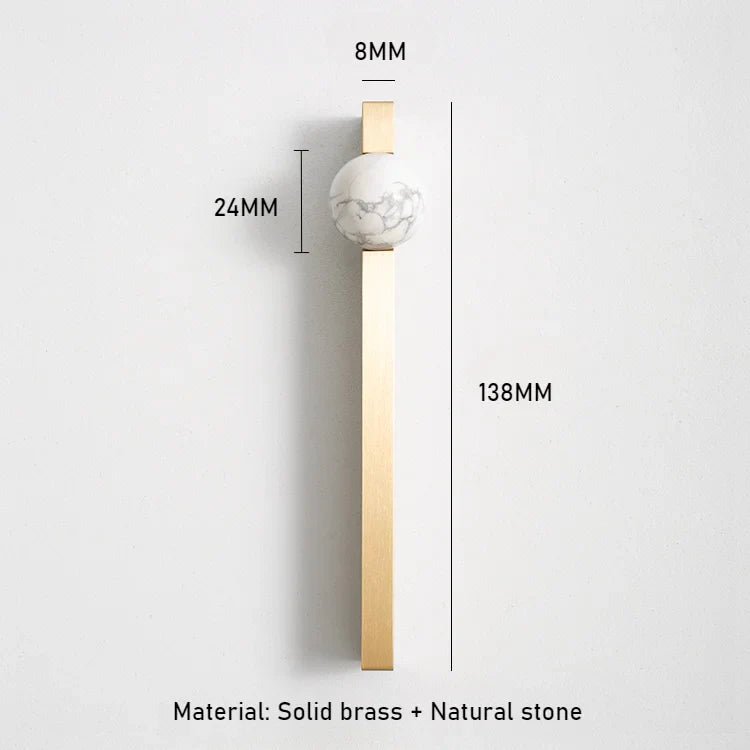 High-Quality White Crystal Ball + Brass Handles – Kitchen Drawer Pulls