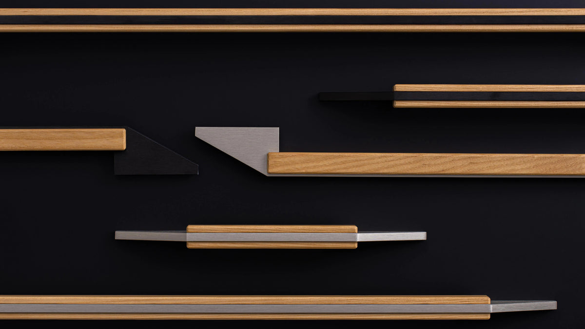 Modern Long Cabinet Handle – 35" Wood & Aluminum