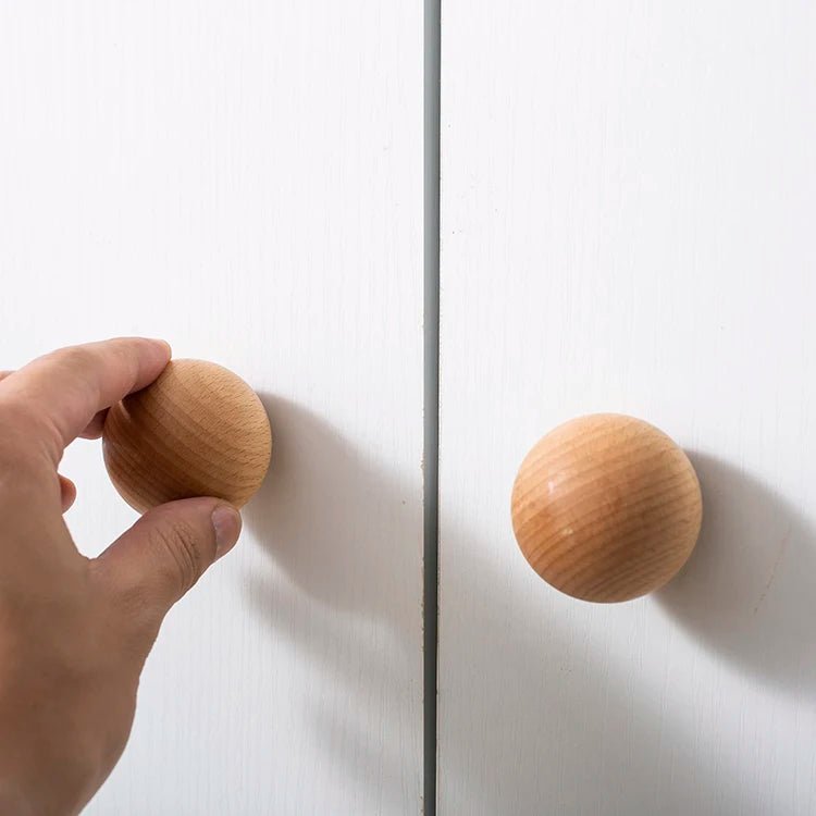 High-Quality Wooden Ball Knob – Walnut, Ash, Beech Cabinet Handles