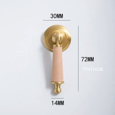 Premium Leather Brass Knob – Cabinet Hardware