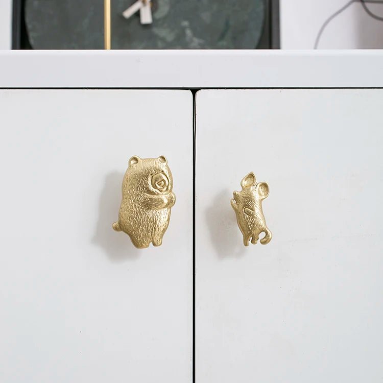 Kids Animal Shape Brass Knobs – Fun Cabinet & Drawer Pulls