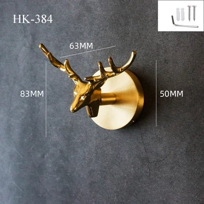 Nordic Brass Wall Hooks for Contemporary Design – Dragonfly, Bird, Antler