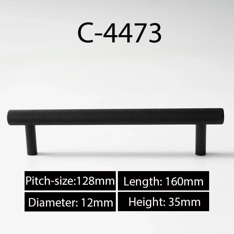 Decorative Brass T-Bar Handle with Cross Knurling