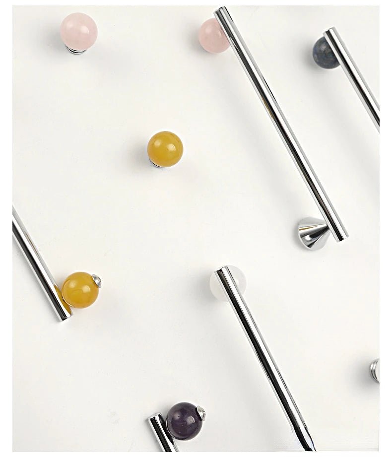 Sleek Crystal & Brass Cabinet Pulls – Chrome Drawer Handles