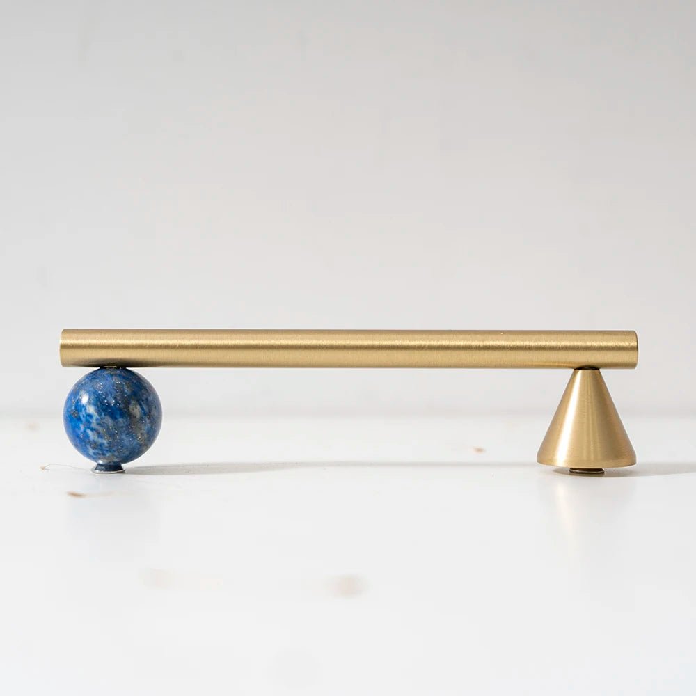Kitchen Cabinet Knob - Brass with Crystal Accent