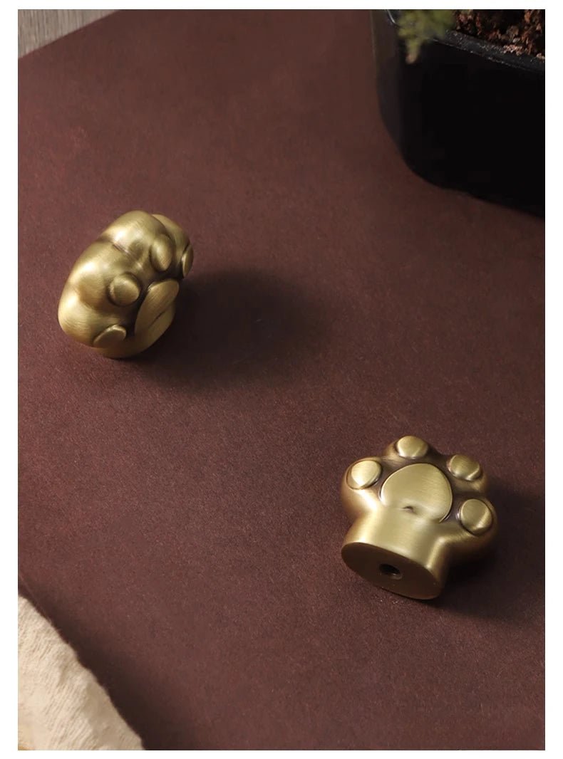 Cute Cat Paw Cabinet Handle – Brass Pull