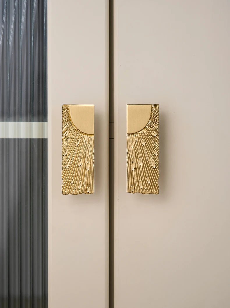 Brass Art Deco Cabinet Handle - Satin Finish Pull