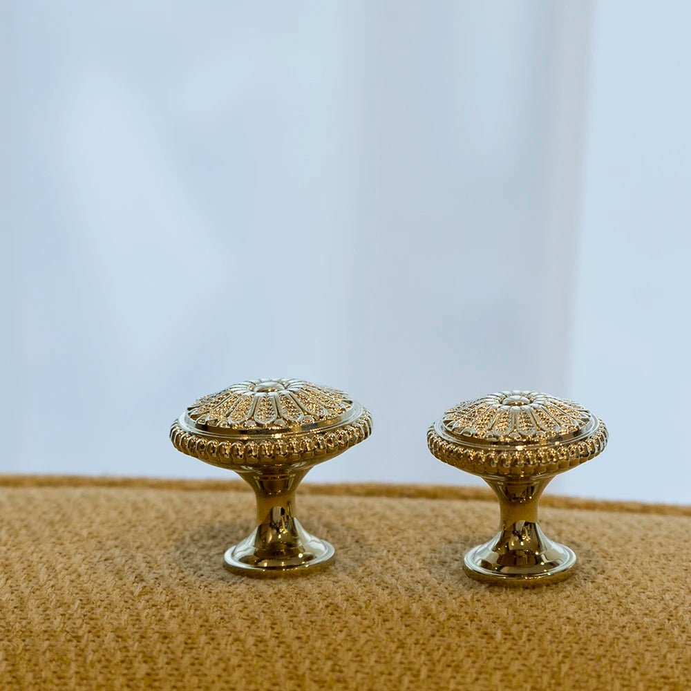 Floral Brass Knobs - Gold & Chrome Cabinet Pulls