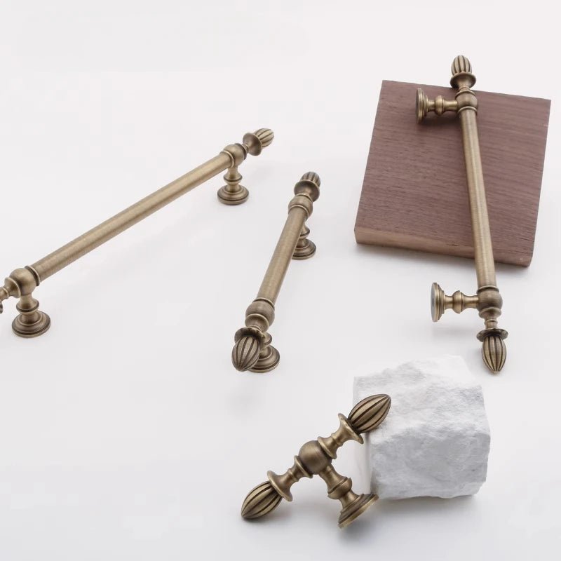 Gold Lotus Knob - 6.3" Brass Cabinet Handle