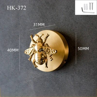 Nordic Brass Wall Hooks – Elegant Dragonfly, Bird, Antler Designs for Living Rooms