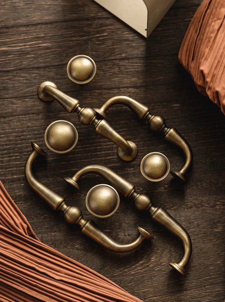 Wardrobe Handle with Antique Brass Styling