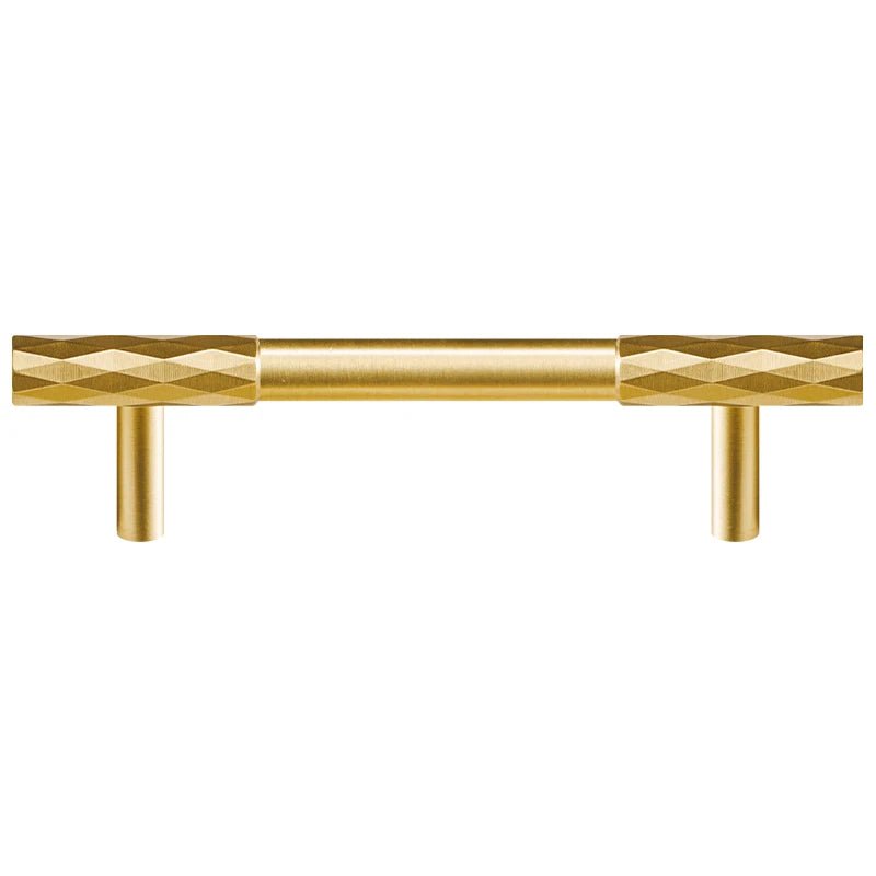 Antique Brass Cabinet Pull with Vertical Line Design