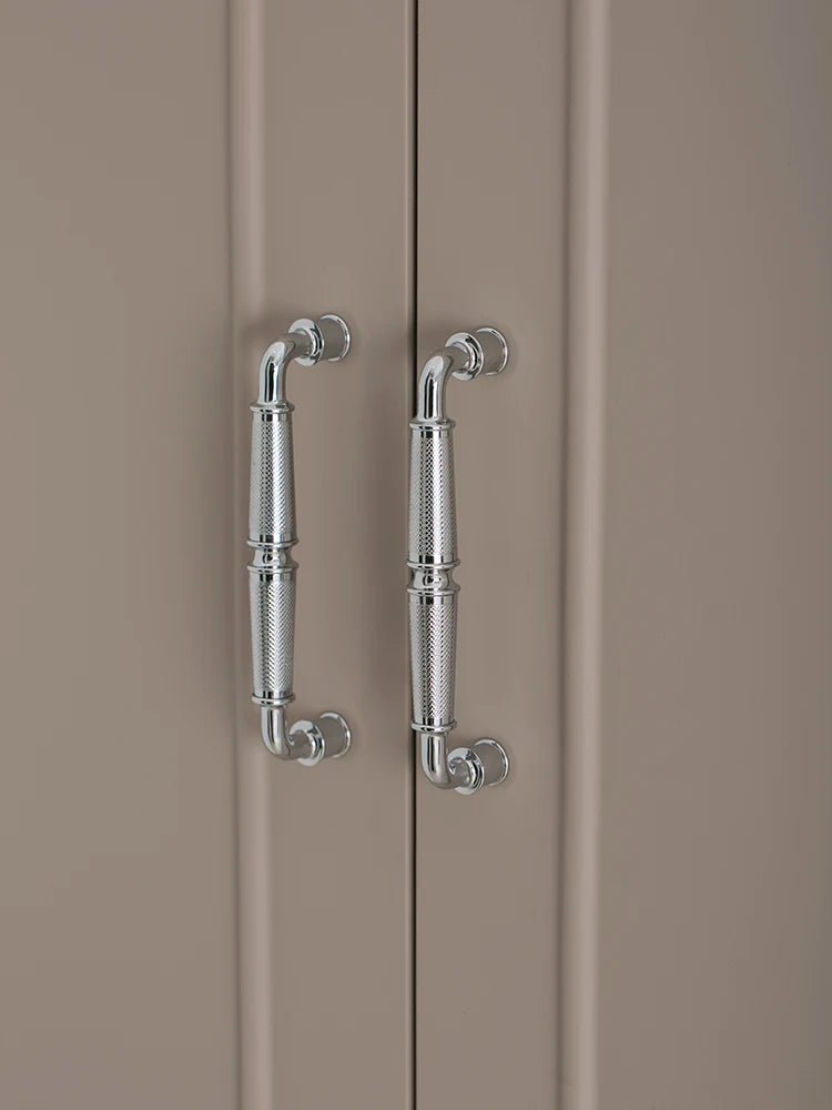 Textured Brass Cabinet Handle – 6.3" Knurled Bar