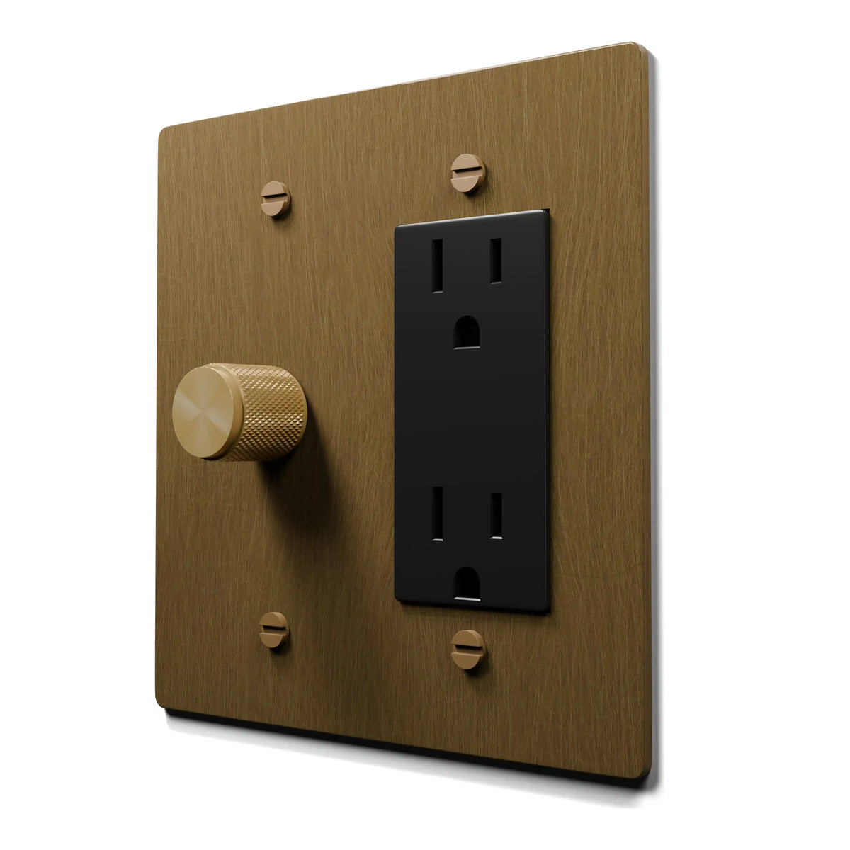 Brass Dimmer & Outlet Combo Switch Plate