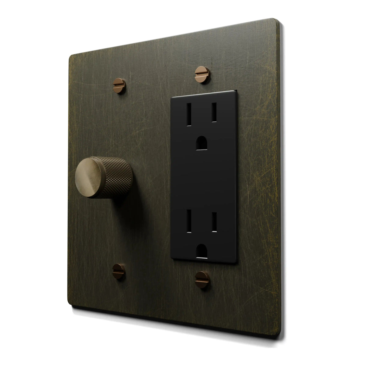 Brass Dimmer & Outlet Combo Switch Plate