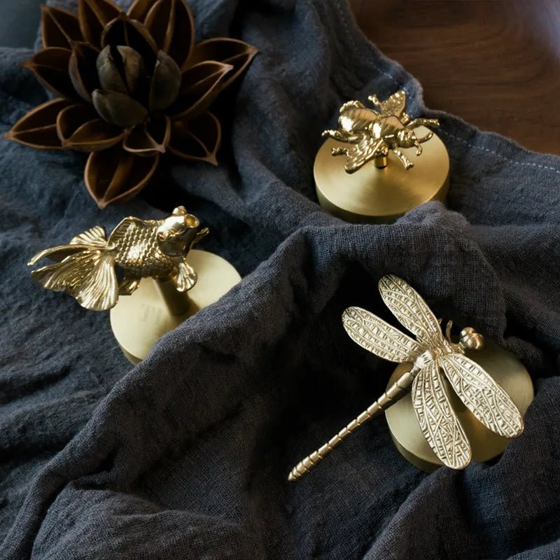 Nordic Brass Wall Hooks with Dragonfly/Bird/Antler Artistic Designs