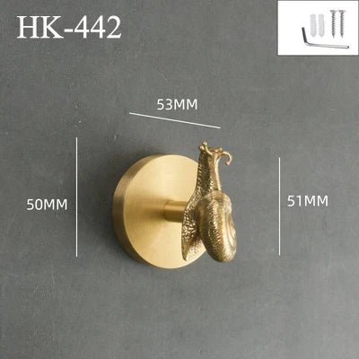 Handcrafted Nordic Brass Wall Hooks with Dragonfly, Bird, Antler Patterns