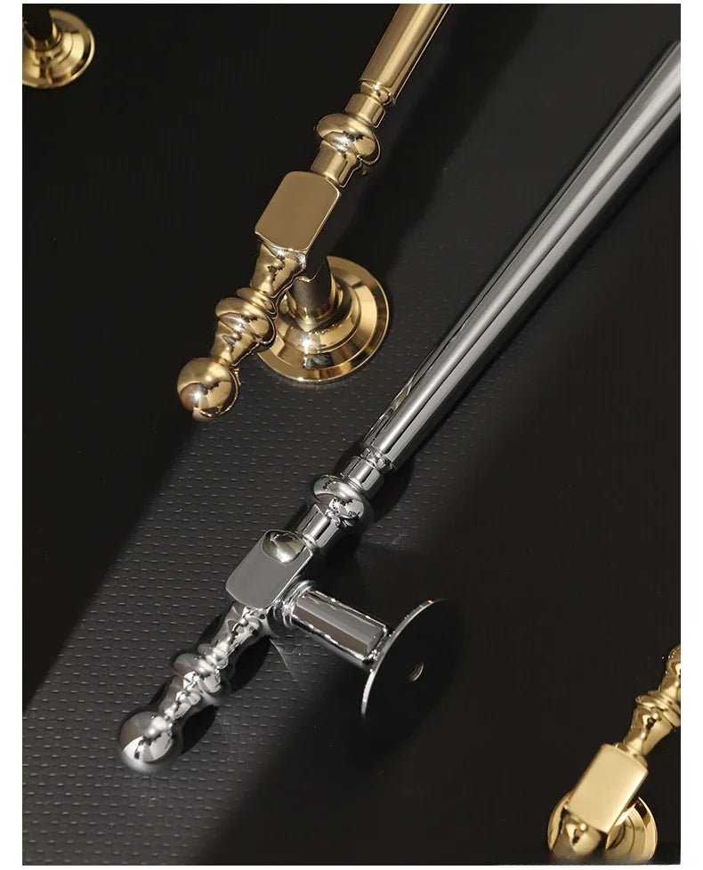 Sleek French Brass Pull Handles – 21" Gold/Silver Appliance Bars