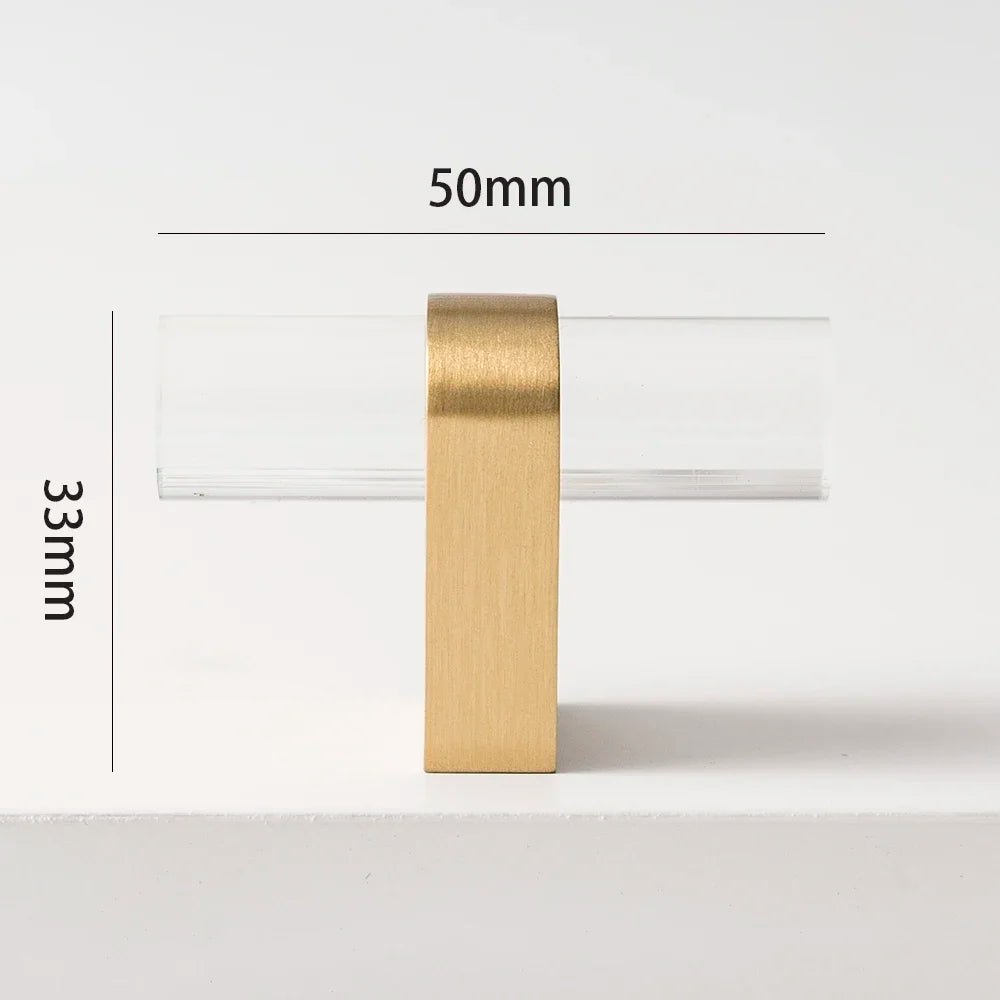 Sleek Acrylic & Brass Knobs – 10" Pull Handles for Modern Cabinets