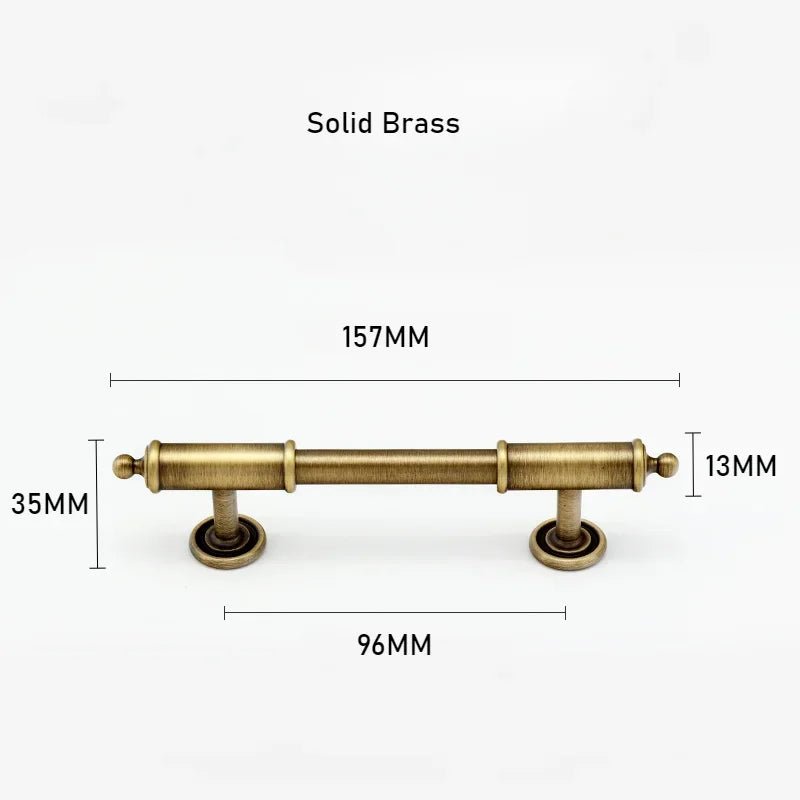 Sleek Antique Bronze Long Drawer Knobs with Brass Pull Handle