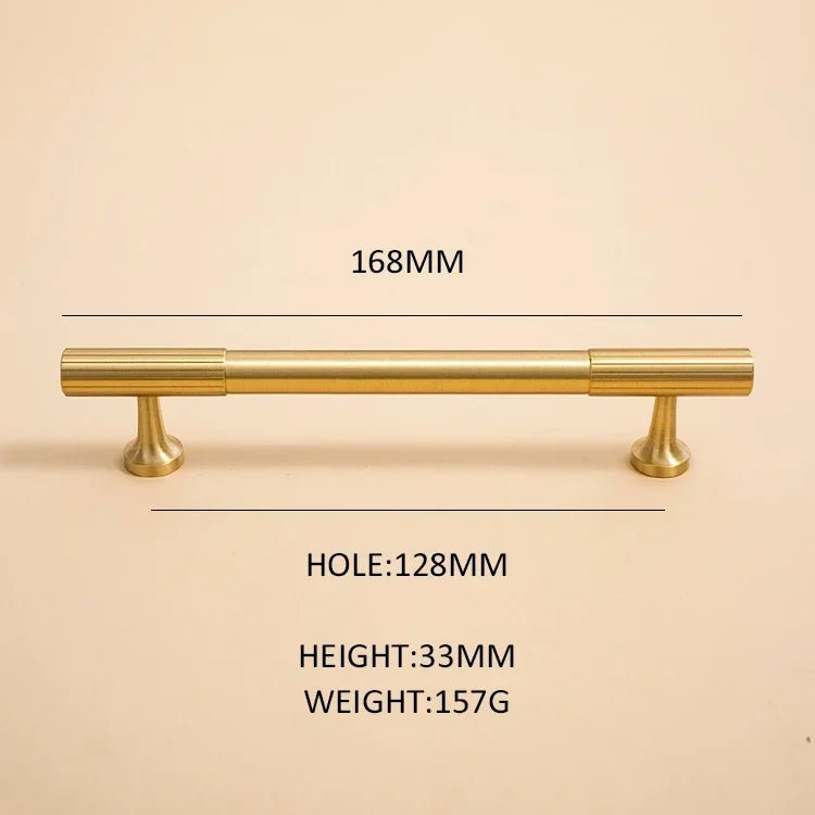 Vertical Line Brass T-Bar Pulls for Sleek Cabinet Design