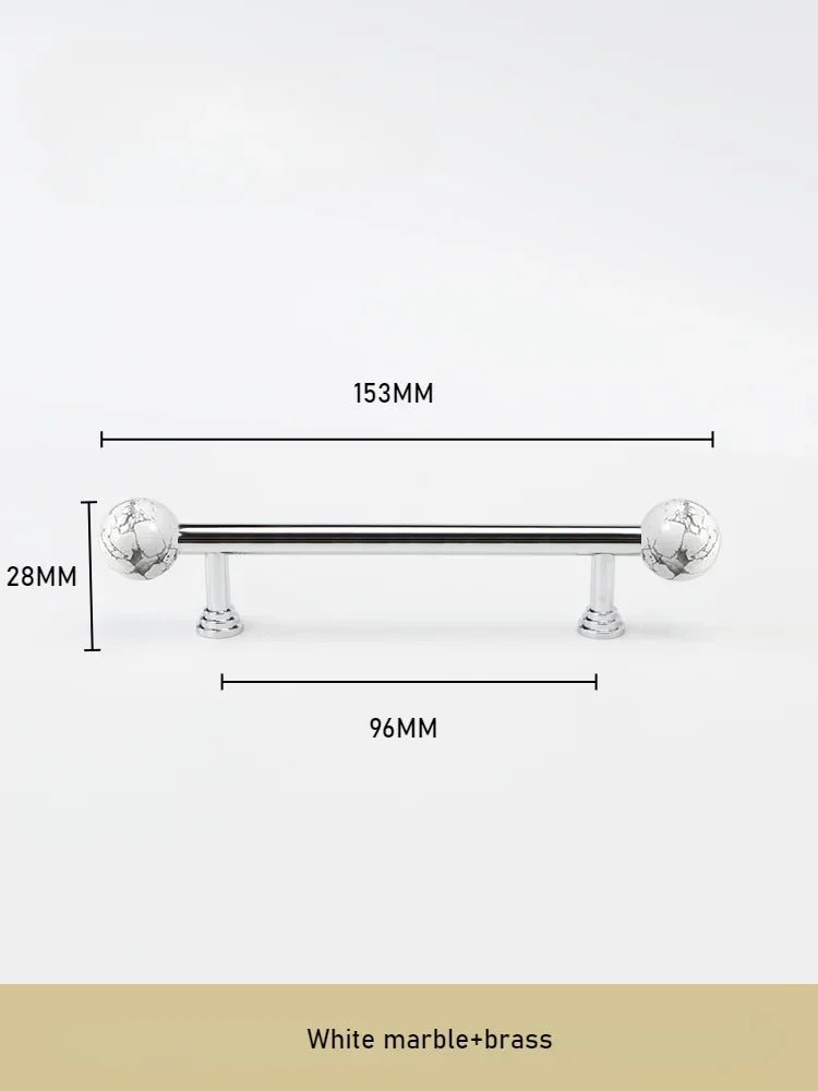 Elegant Brown Crystal Brass Drawer Handle – Double Bead Pull for Cabinets