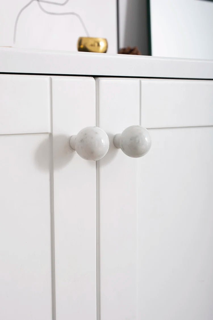 Premium Carrara Marble Knobs – Black & White Pulls for Drawers