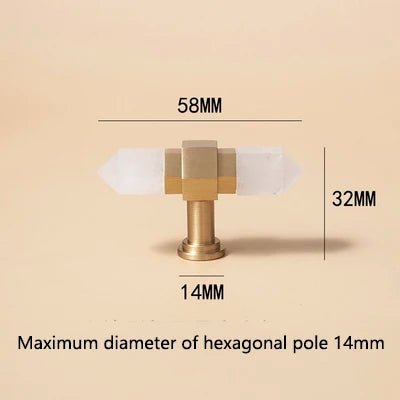 Contemporary Crystal & Brass T-Bar Knobs – Luxury Pulls for Furniture