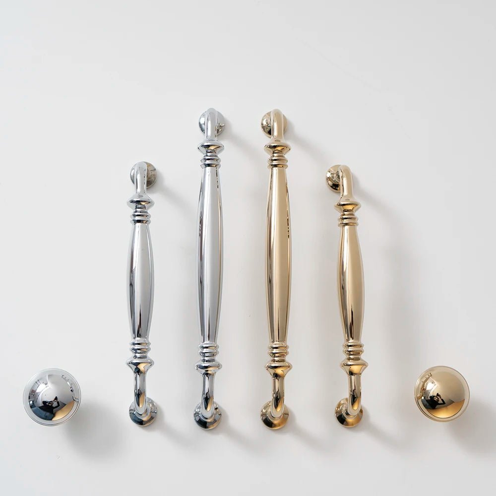 European Brass Cabinet Handles - Gold T-Bar Pulls
