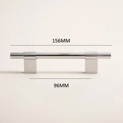 Modern European Brass T-Bar Pulls with Silver Handles