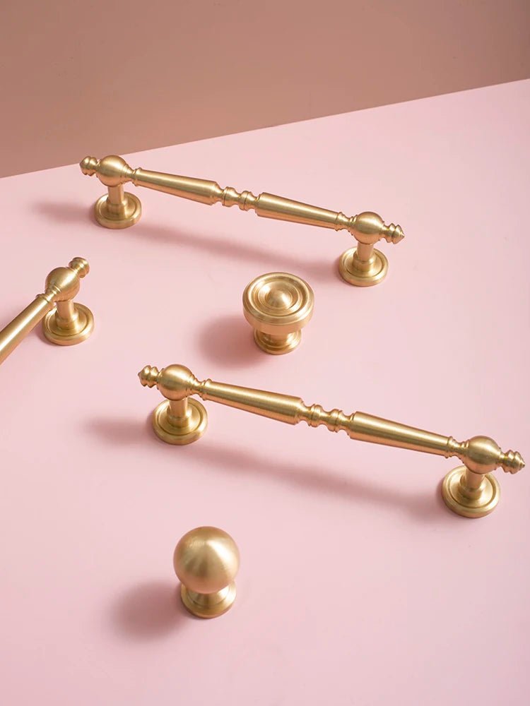 Premium Brass Vertical Lines T-Bar Pull for European Cabinets