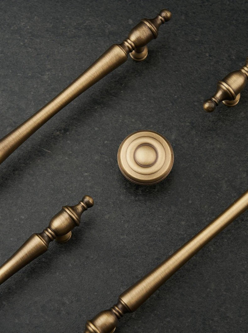 French Antique Brass Handles - Vintage Cabinet Pulls