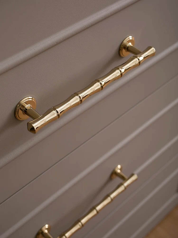 High-Quality Gold Brass T-Bar Pulls – 5" Knobs for Stylish Drawers
