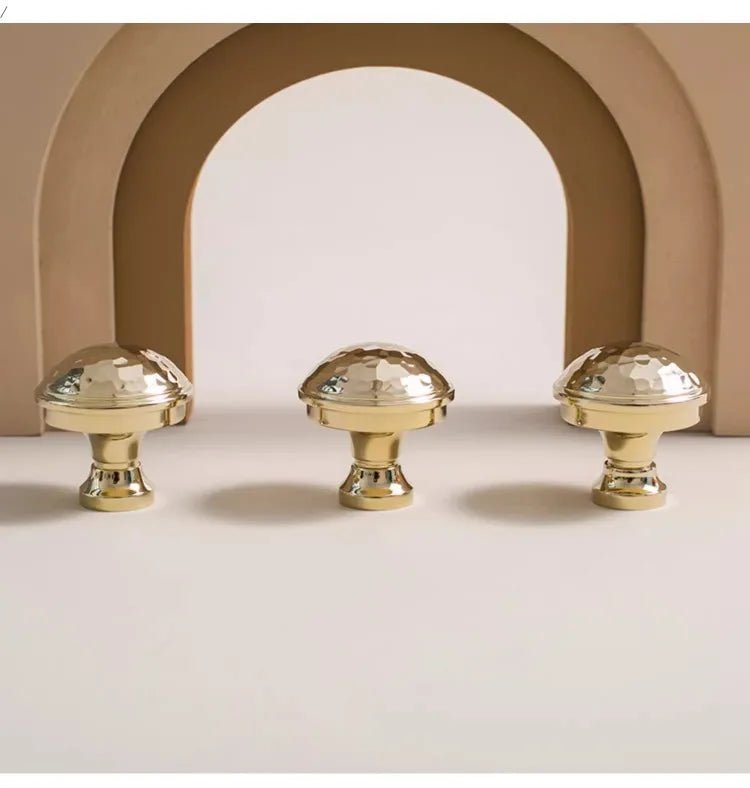 Sleek Hammered Brass Textured T-Bar Pulls for Furniture
