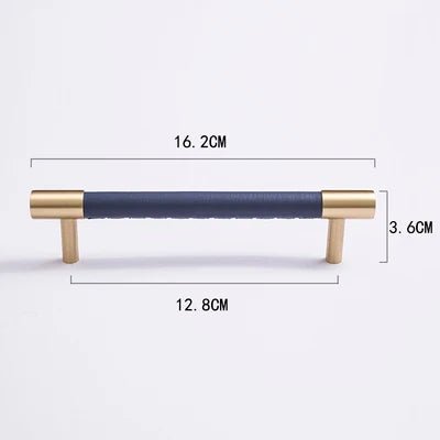 Unique Leather and Brass Handmade Pulls for Cabinets