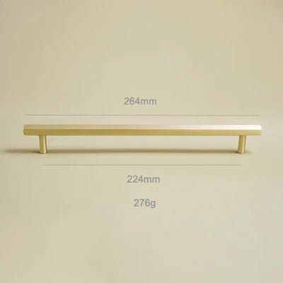 Sleek Hexagon Brass Handles – Gold T-Bar Pulls for Modern Design
