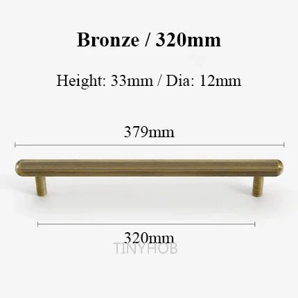 Luxury Knurled Brass T-Bar Handles – Antique Bronze Pulls for Drawers