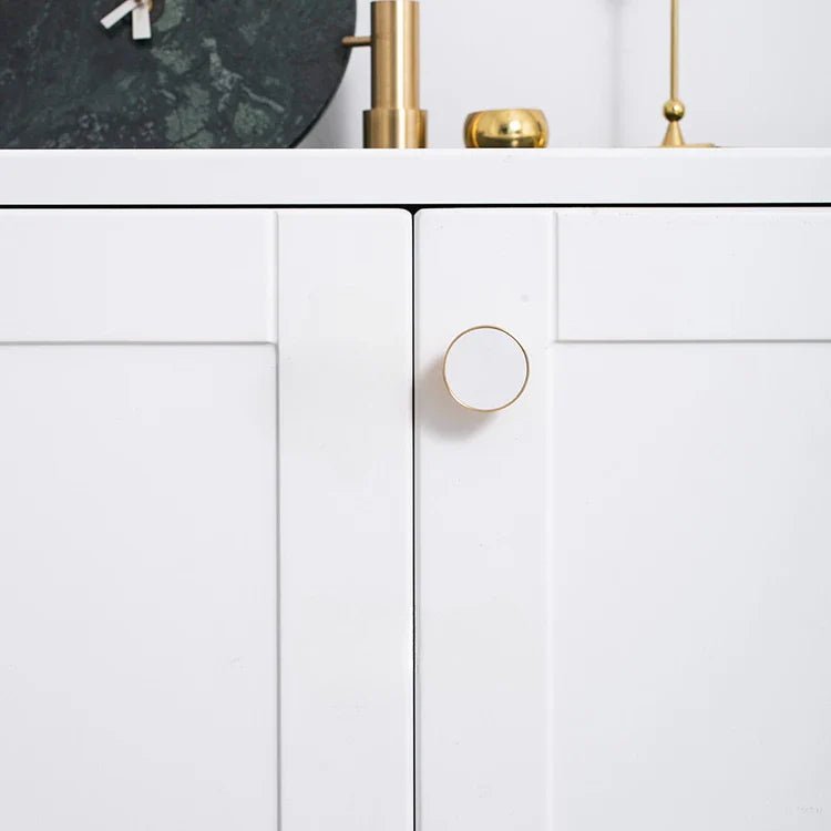 Nordic Style Leather & Brass Knob – Pull Handles for Cabinet and Drawer Design