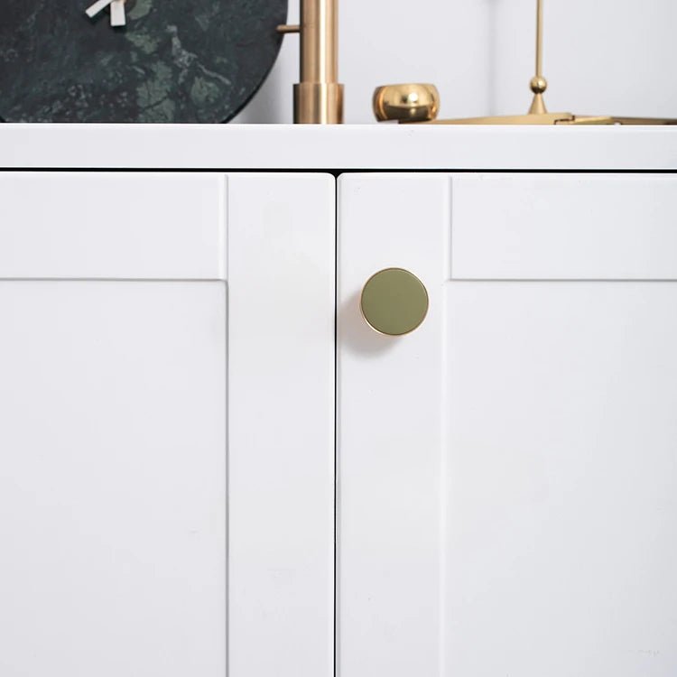 Stylish Leather & Brass Cabinet Knob – Nordic Style Pull Handle for Drawers