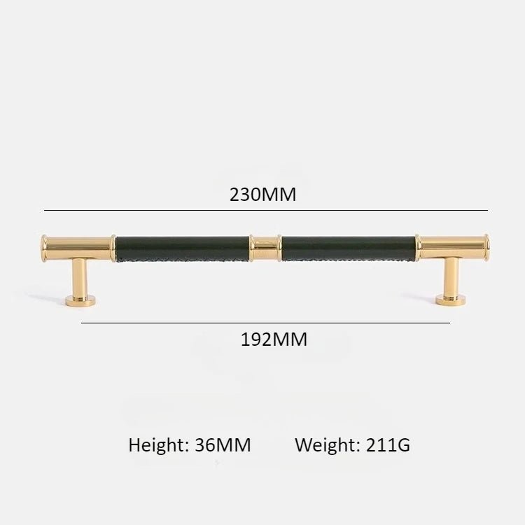 Durable Leather & Brass Pull – 5" Drawer Handle for Stylish Cabinets