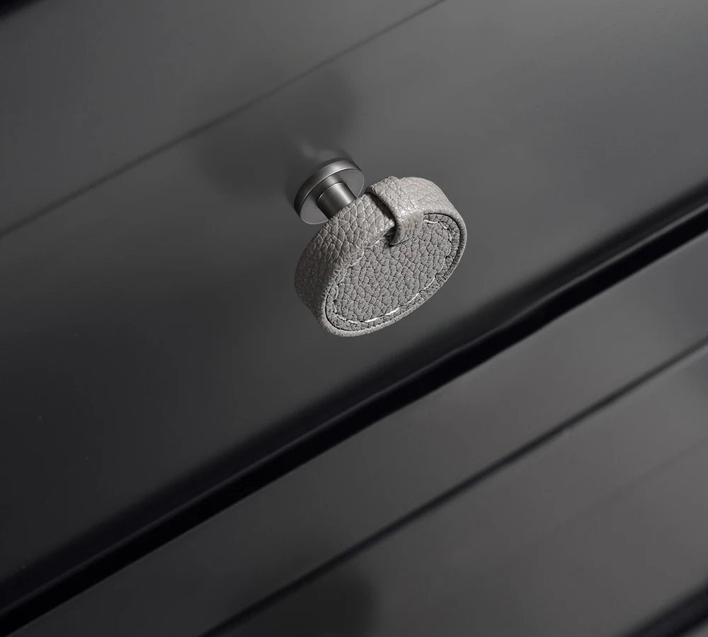 Premium Leather & Zinc Alloy Pull Handles for Stylish Cabinets