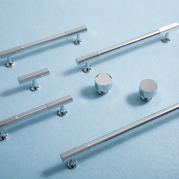 Stylish Modern Chrome T-Bar Cabinet Pulls – 8.8" Solid Brass Handles