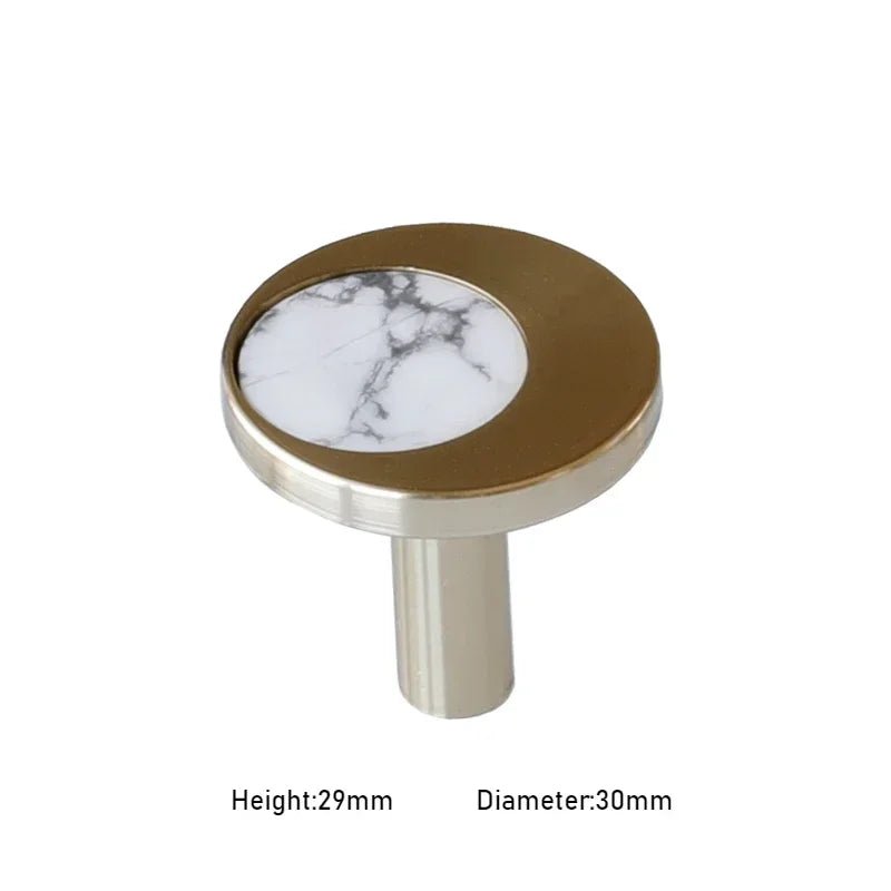 Natural Stone & Brass Cabinet Pull – Luxury Pink Crystal Knob Design