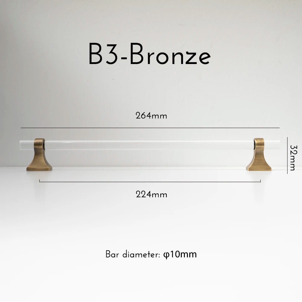 Stylish Retro Brass & Acrylic T-Bar Pulls – 5" Modern Handles for Furniture