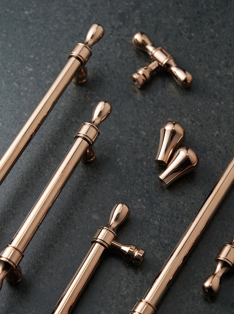 Luxury Rose Gold Cabinet Pulls – Vintage Drawer Handles Design